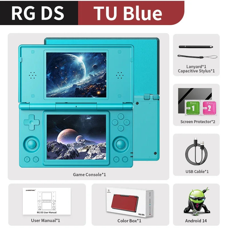 Anbernic RG DS Retro Video Game Console Android 14 4 Inch IPS Dual Multi-touch Screen Flip Game Player RGDS For Christmas Gift