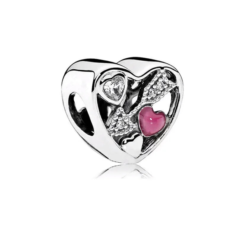 2026 Bestselling DIY Heart&Round Jewelry Gift Fit Original European Silver Bracelet Necklace Flower Charm Coffee Ice Cream Bead