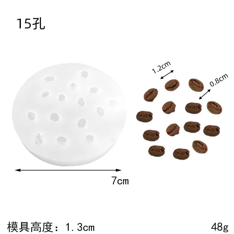Mini Coffee Bean Silicone Mold Simulation Coffee Bean Chocolate Mold DIY Aromatherapy Candle Decoration Accessories