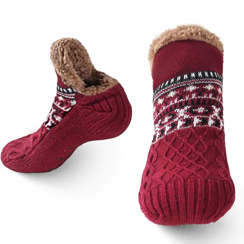 2025 New Thermal Fluffy Non-Slip Slipper Socks Winter Warm Men Women Short Cotton Thickened Fleece Home Sleeping Fuzzy Socks
