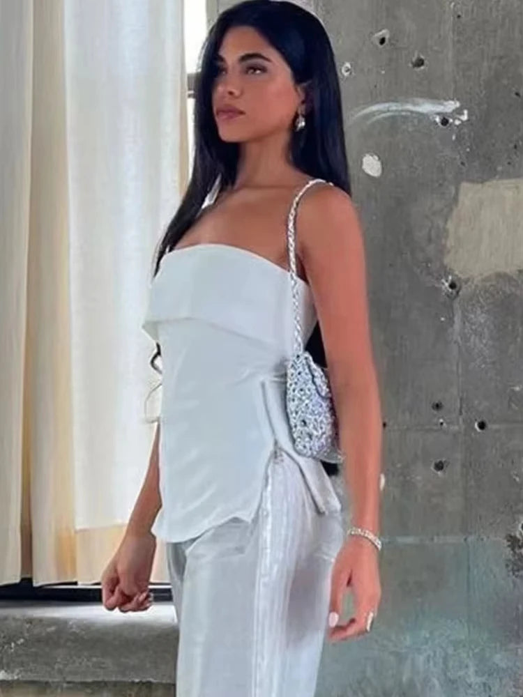 HH Summer Women Sexy Corset Tops Elegant Solid Tube Crop Top Side Zipper Slim Office Lady Off Shoulder Bustier Top Streetwear
