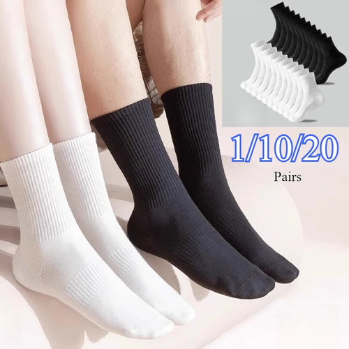 1/10/20 Pairs Neutral men female Round Neck Socks Spring Summer Sweat Absorbing Breathable Soft Comfortable Couple Sports Socks