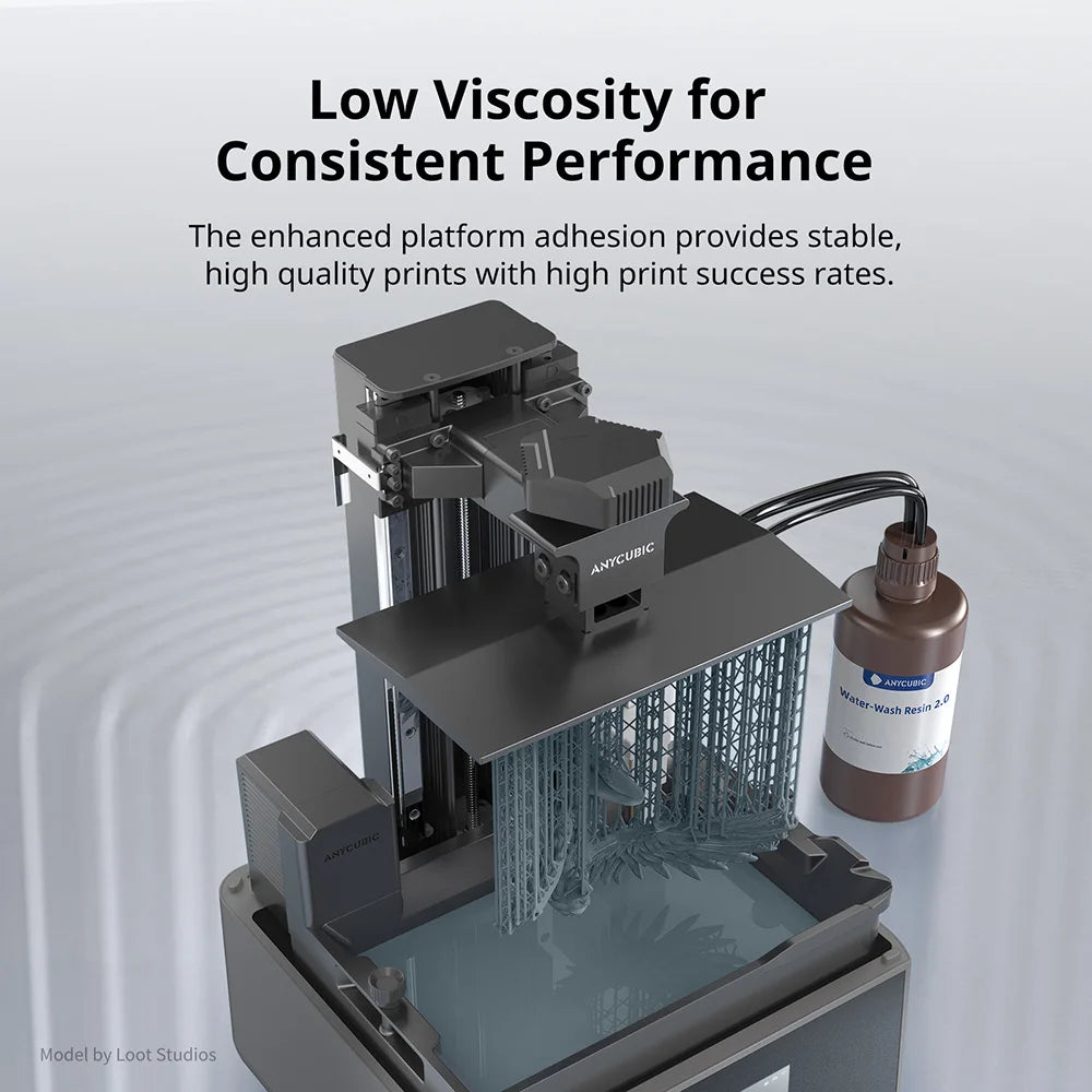 ANYCUBIC 10KG Water-Wash Resin For LCD 3D Printer High Precision Low Odor Low Viscosity 3D Printing Standard Photopolymer