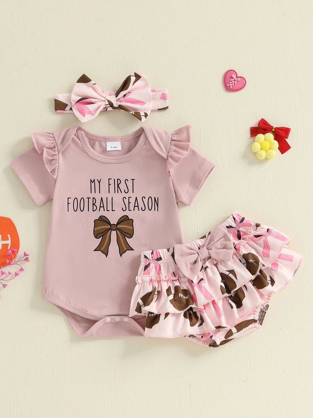 Adorable Toddler Girl Summer Clothing Set with Cute Letter Print Bow Detail and Matching Headband - 3 Piece Outfit Featuring