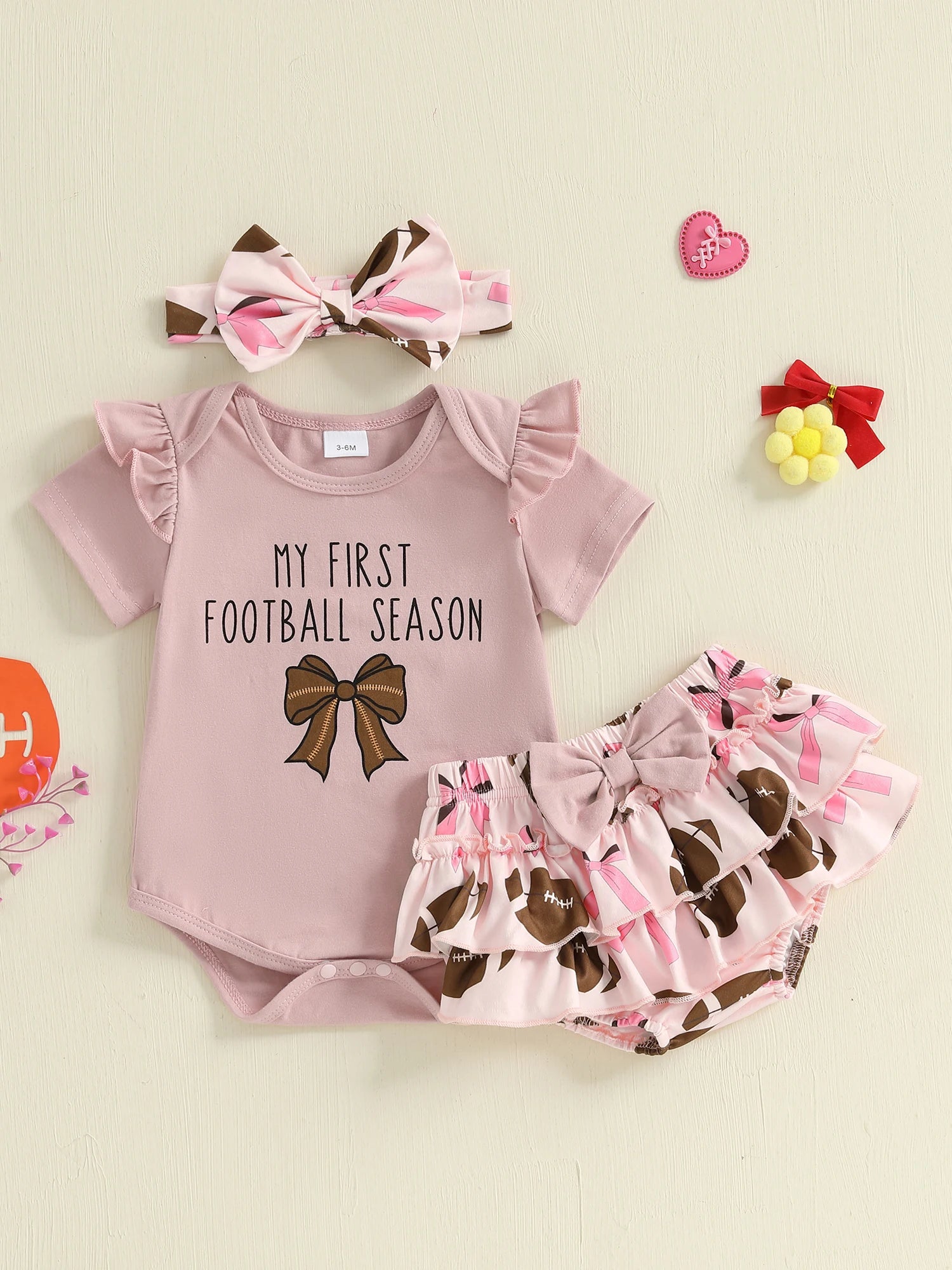 Adorable Toddler Girl Summer Clothing Set with Cute Letter Print Bow Detail and Matching Headband - 3 Piece Outfit Featuring