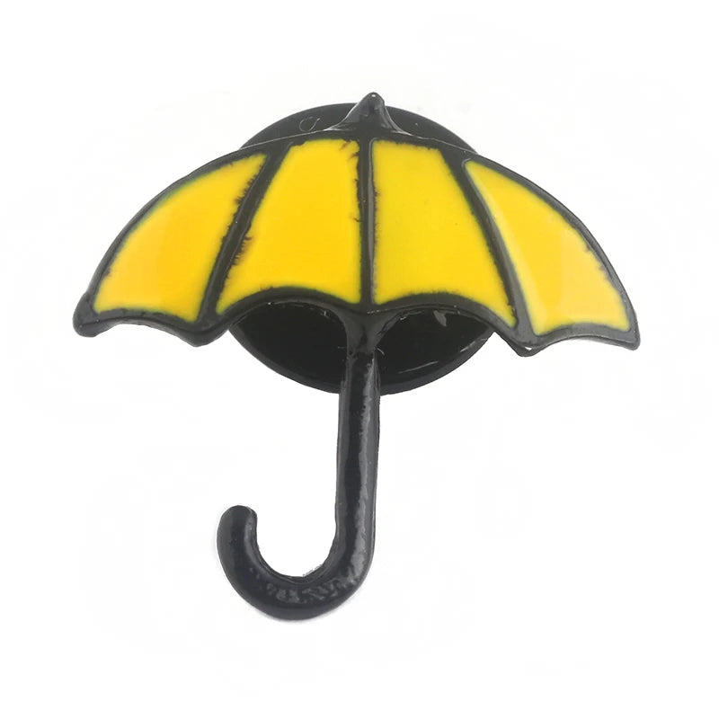 Movie How I Met Your Mother Pins Brooch HIMYM Cute Blue French Horn Yellow Umbrella Enamel Brooches Bag Hat Accessories