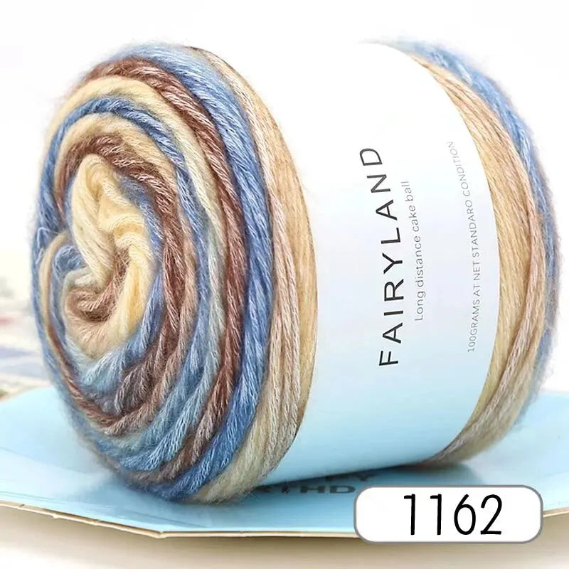 1pc 100g Gradient Rainbow Yarn, Suitable for DIY Crochet and Knitted Warm Sweaters, Scarves, Hats, Shawls, Etc