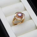 2023 Freshwater Pearl Rings For Women,Wedding Natural Pearl Ring Adjustable Mother Gift White