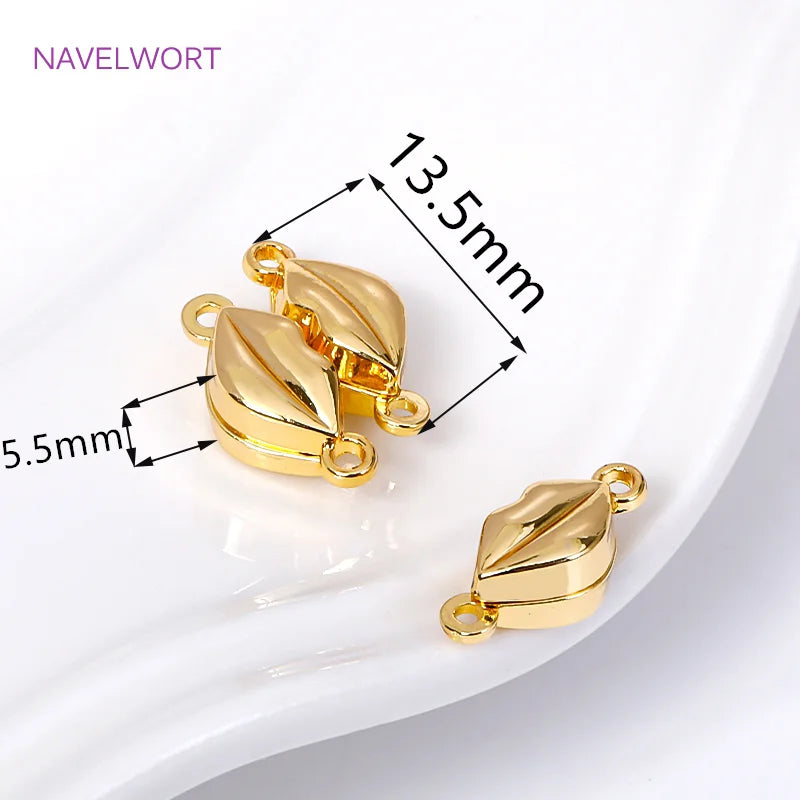 18K Gold Plated Brass Magnet End Clasp Connectors Metal Magnet Clasp Charms For Jewelry Making DIY Bracelet Necklace Accessories