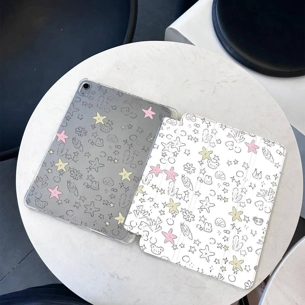 Flower Print Trifold Stand Smart Case for Ipad Air3 10.5 Air 6 11 Inch IPad 10th Generation IPad 5/6/7/8/9/10 Gen Cover 아이패드 케이스