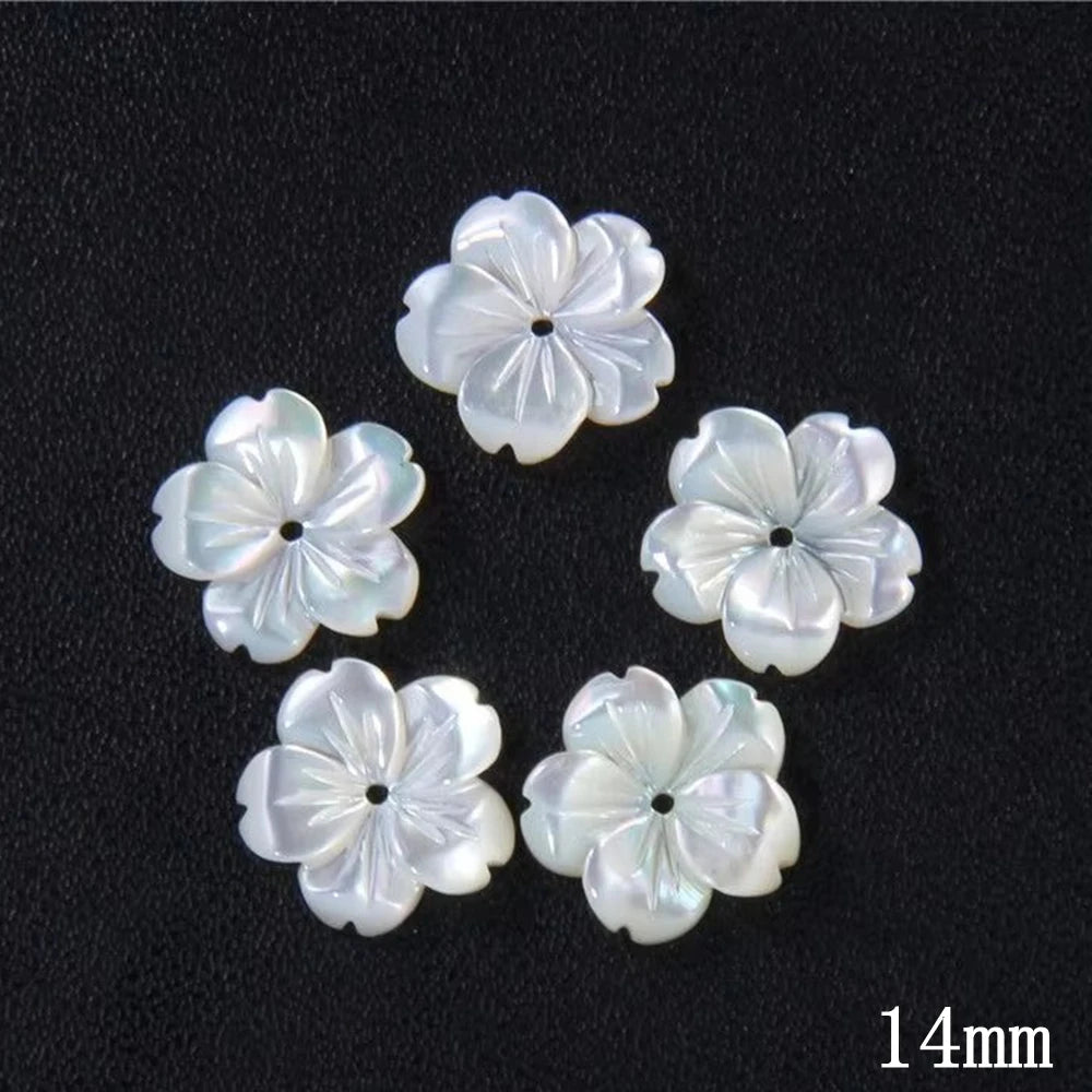 New In Natural Pearl Flower Shape Beads Mother of Pearl Charm Beads Natural Shell Bead for DIY Bracelet Necklaces Earrings Ring