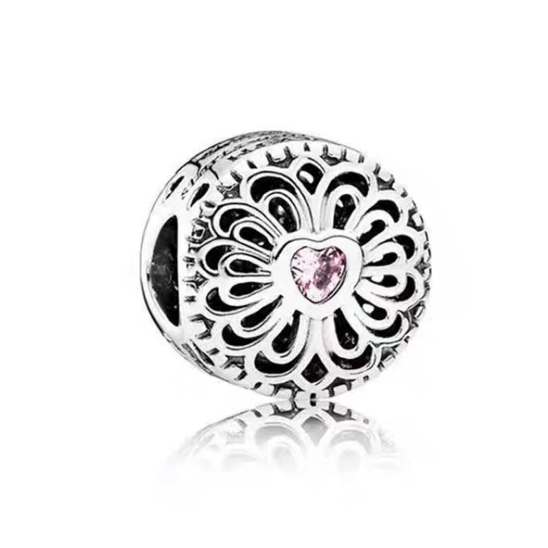2026 Bestselling DIY Heart&Round Jewelry Gift Fit Original European Silver Bracelet Necklace Flower Charm Coffee Ice Cream Bead