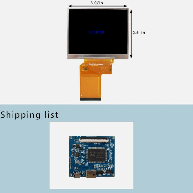 New 3.5inch 54Pin 640X480 LCD Screen With Mini HDMI Board 5VDC Power No OSD6 Mother Ad Board Driver