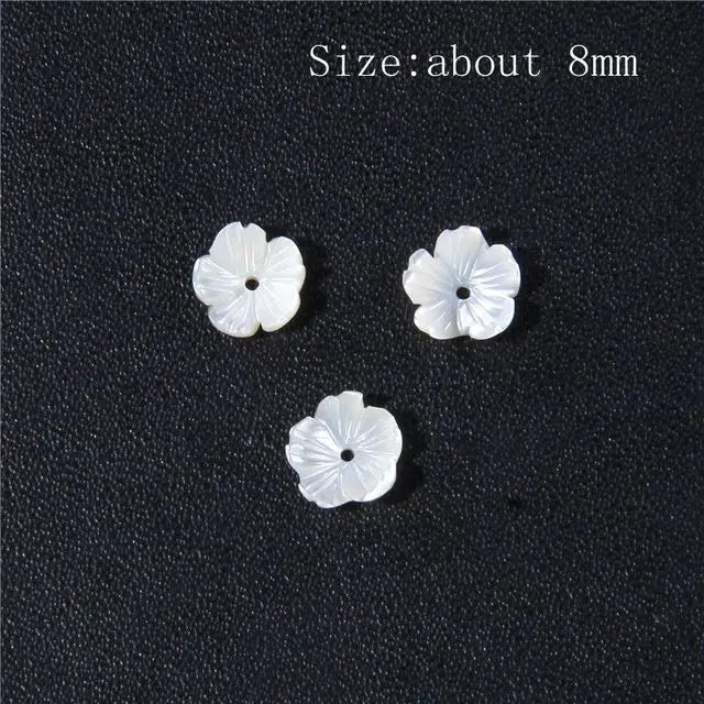 New In Natural Pearl Flower Shape Beads Mother of Pearl Charm Beads Natural Shell Bead for DIY Bracelet Necklaces Earrings Ring