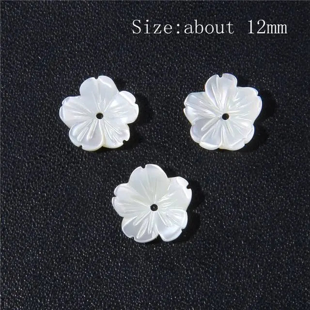 New In Natural Pearl Flower Shape Beads Mother of Pearl Charm Beads Natural Shell Bead for DIY Bracelet Necklaces Earrings Ring