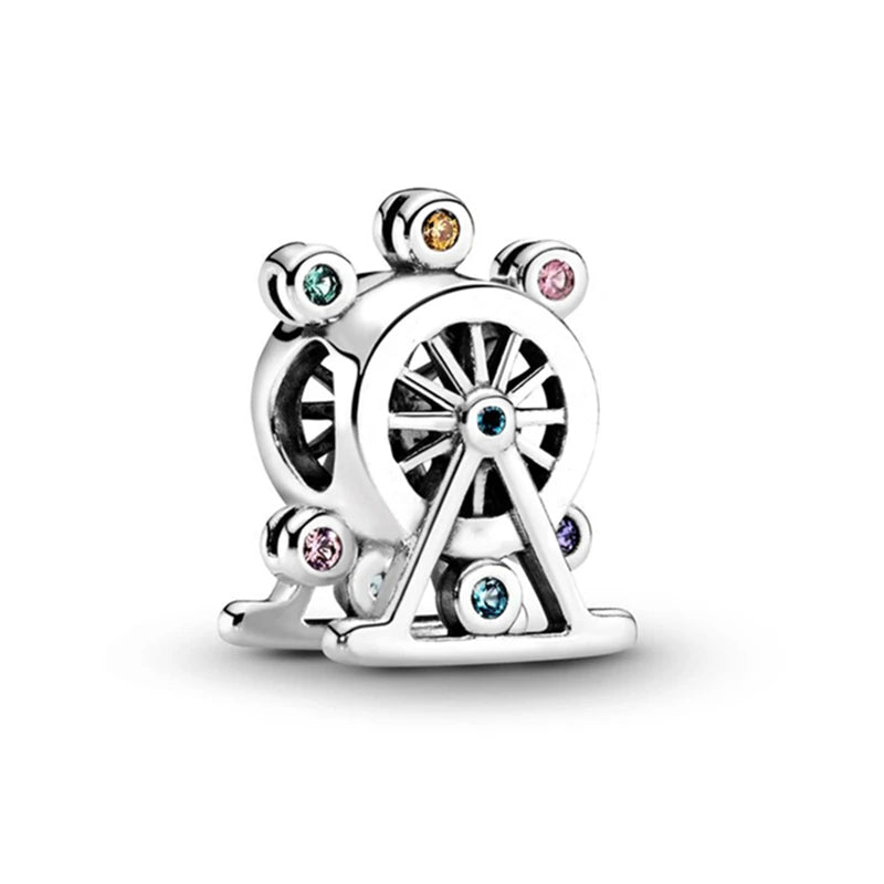 2026 Bestselling DIY Heart&Round Jewelry Gift Fit Original European Silver Bracelet Necklace Flower Charm Coffee Ice Cream Bead