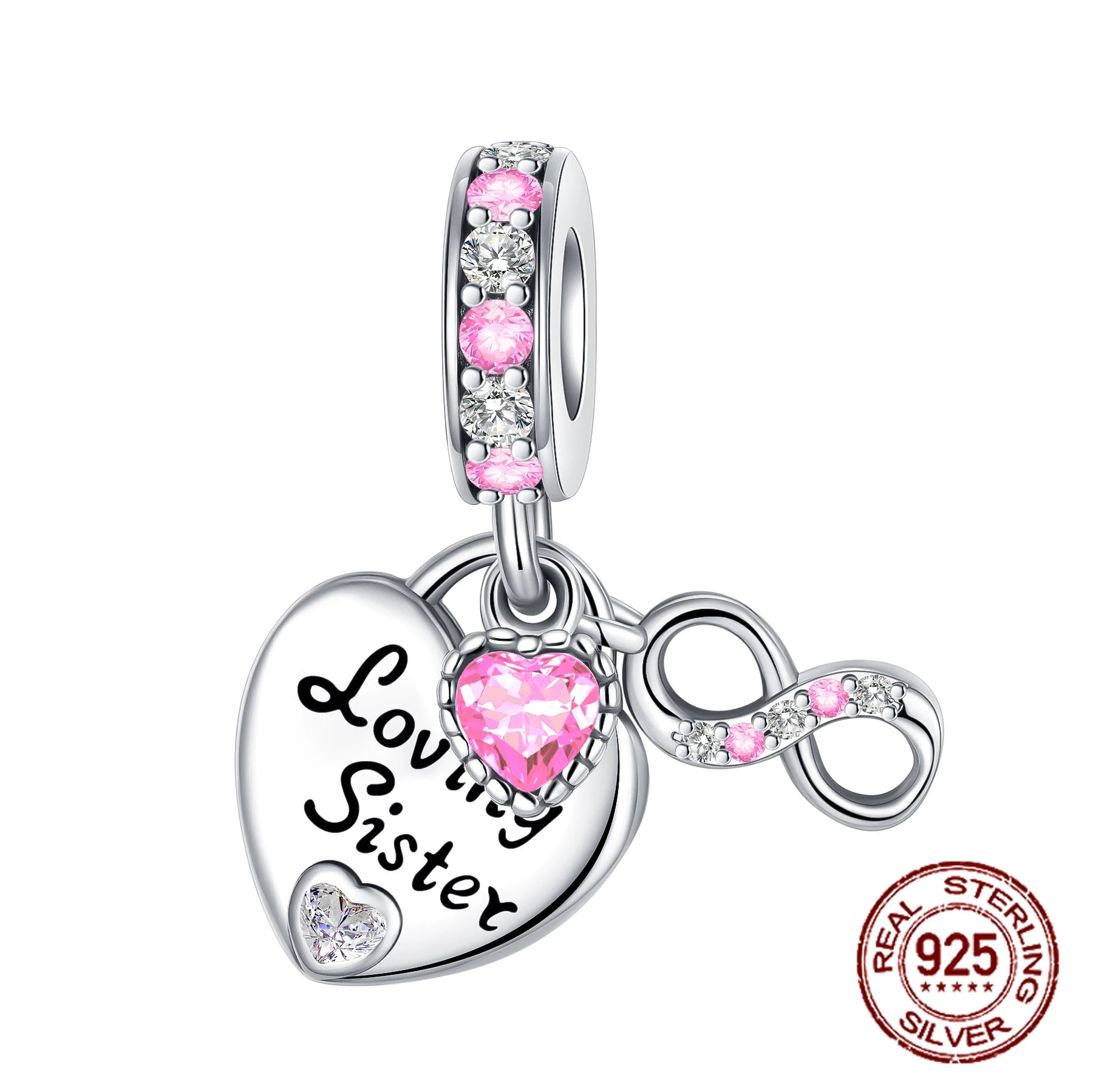 925 Sterling Silver Heart Shaped Warm Family MOM Charm Beads Fit 4MM hole diameter Bracelets Fine DIY Mother's Day Jewelry Gifts