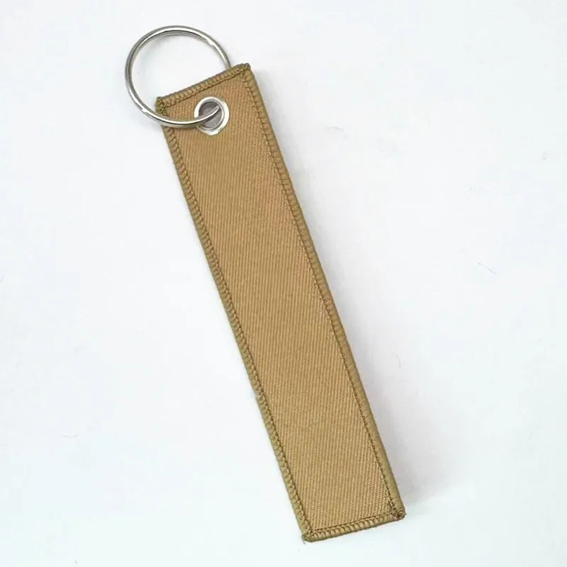 1PC Custom LOGO Keychain Blank Canvas Webbing Personalized Key Chains Motorcycle Popular Ribbon Weave Keyring Bag Accessory