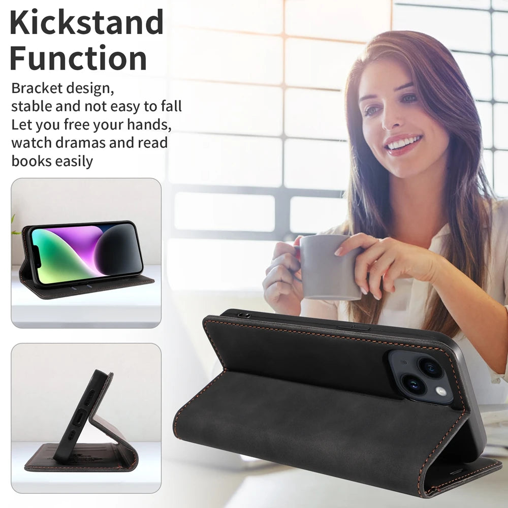 RFID Blocking Magnetic Wallet Case for Xiaomi 15T 15 14T 14 13T 11T 11X 10X Pro Ultra Book Leather Flip Cover Business