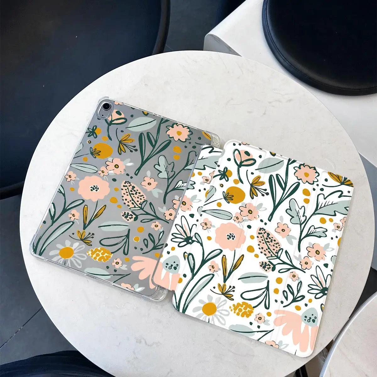 Flower Print Trifold Stand Smart Case for Ipad Air3 10.5 Air 6 11 Inch IPad 10th Generation IPad 5/6/7/8/9/10 Gen Cover 아이패드 케이스
