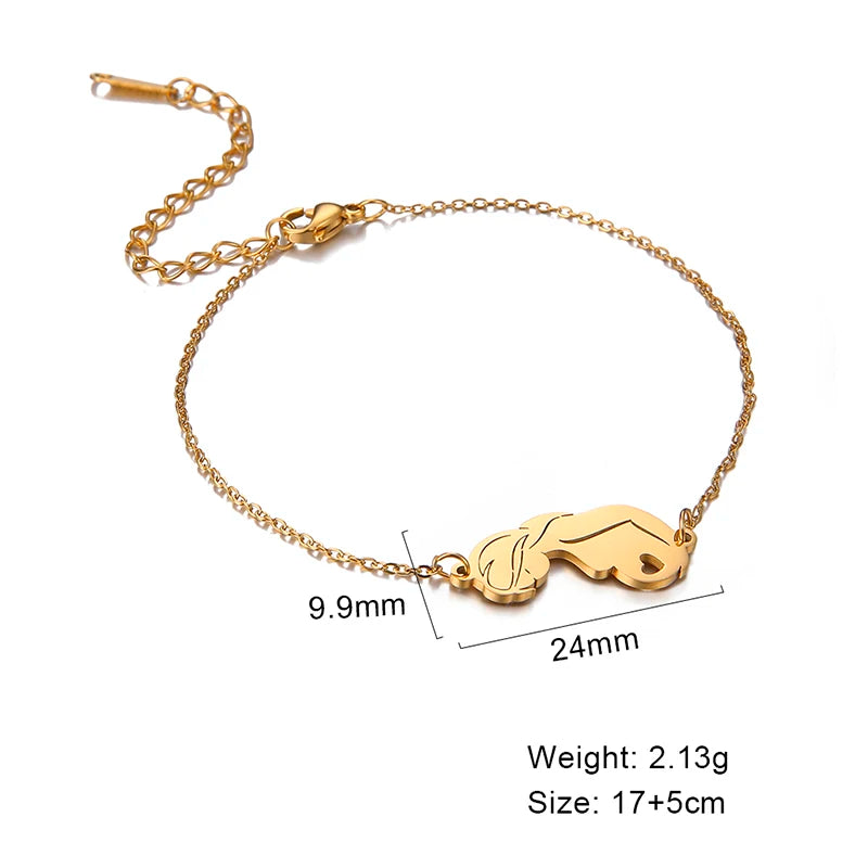 Skyrim Fashion Baby Mom Rope Bracelet Love Family Stainless Steel Charm Bracelets Pulsera Jewelry for Women Mother's Day Gift