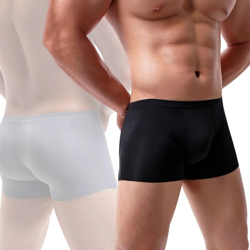 10 Pcs/Lot Men's Summer Ice Silk Boxers Briefs Seamless Underwear Lingerie Underpants Shorts Ultra-thin Breathable Sexy Panties