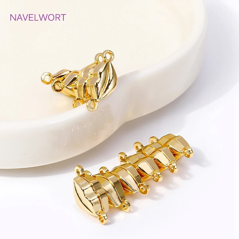 18K Gold Plated Brass Magnet End Clasp Connectors Metal Magnet Clasp Charms For Jewelry Making DIY Bracelet Necklace Accessories