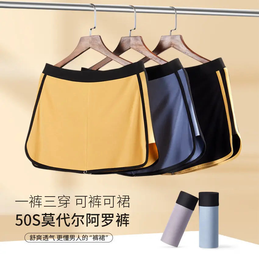 Summer Spring Men's Skirt Shorts Underwears Male Plus Size Casual Sleeping Shorts Apro Pants