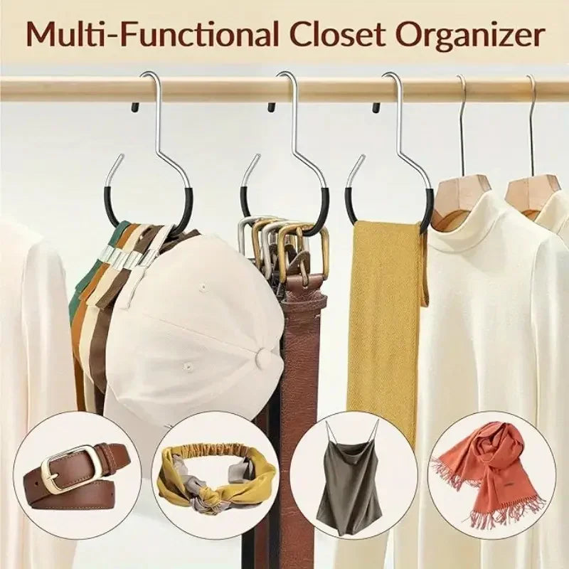 Durable Circle Ring Hat Hanger Versatile Steel Caps Round Hooks 5/10pcs Non-slip Hat Storage Hook Scarf Towel Tie Hanging Rack