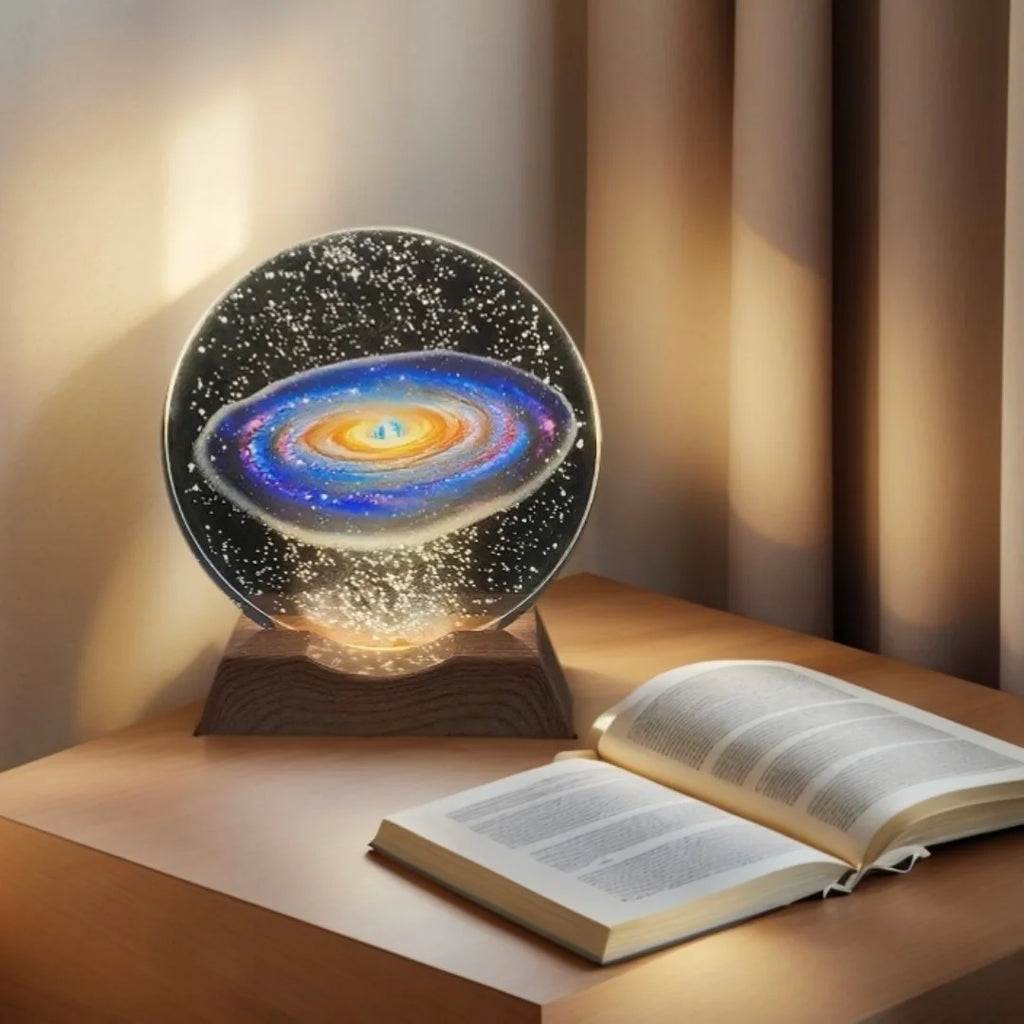 Galaxy Crystal LED Night Light Strip Base, Glass Decorative Lamp, Suitable for bedrooms, living rooms, birthday and Mother's Day