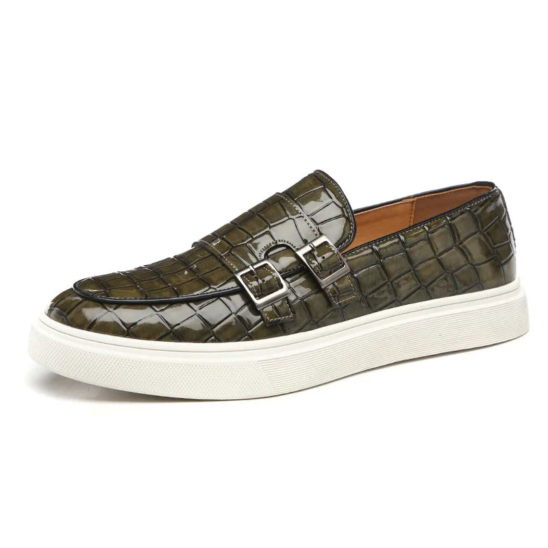 Fashion Men's Casual Shoes Embossed Leather Men Classic Retro British Style Tassels Loafers Mens Slip-on Outdoor Driving Flats