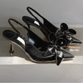 2025 Spring Summer New Fashion High Heel Bow Pointed Toe Stiletto Sandals Sexy Women Shoes