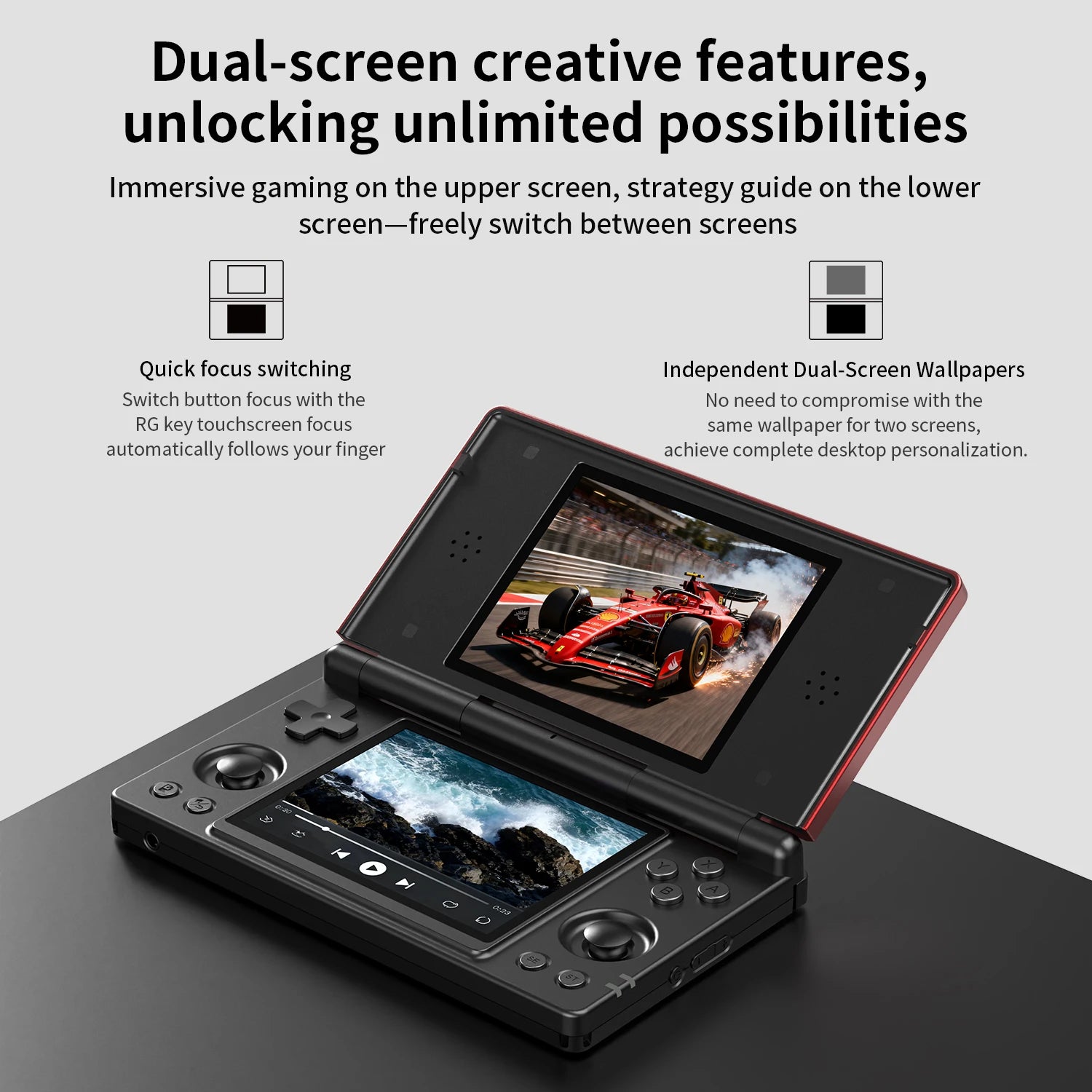 Anbernic RG DS Retro Video Game Console Android 14 4 Inch IPS Dual Multi-touch Screen Flip Game Player RGDS For Christmas Gift