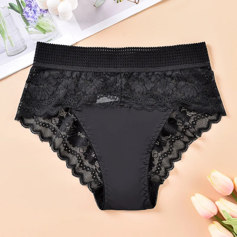 Sexy Lace Briefs High Waisted Women Underwear Elastic Breathable Panties Hollowed Out Embroidery Summer Lingerie Трусы Женские
