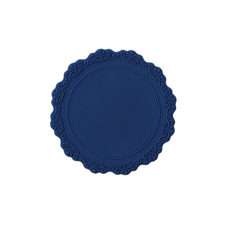 Kitchen Round Embossed Table Mat Placemats Multi-Purpose Silicone Hot Mats Nordic Home Decor Heat Resistant Waterproof Coaster