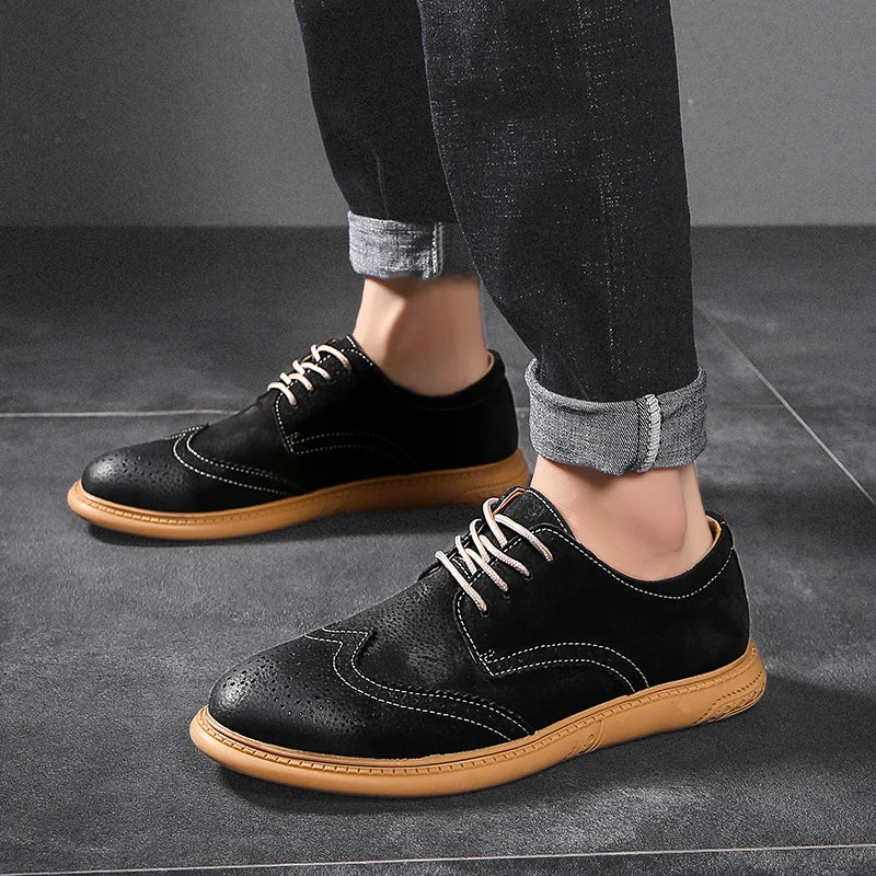 2022 New High Quality Men's shoes 100% Genuine Leather Casual Shoes Waterproof Work Shoes Cow Leather Loafers Plus Size 38-48