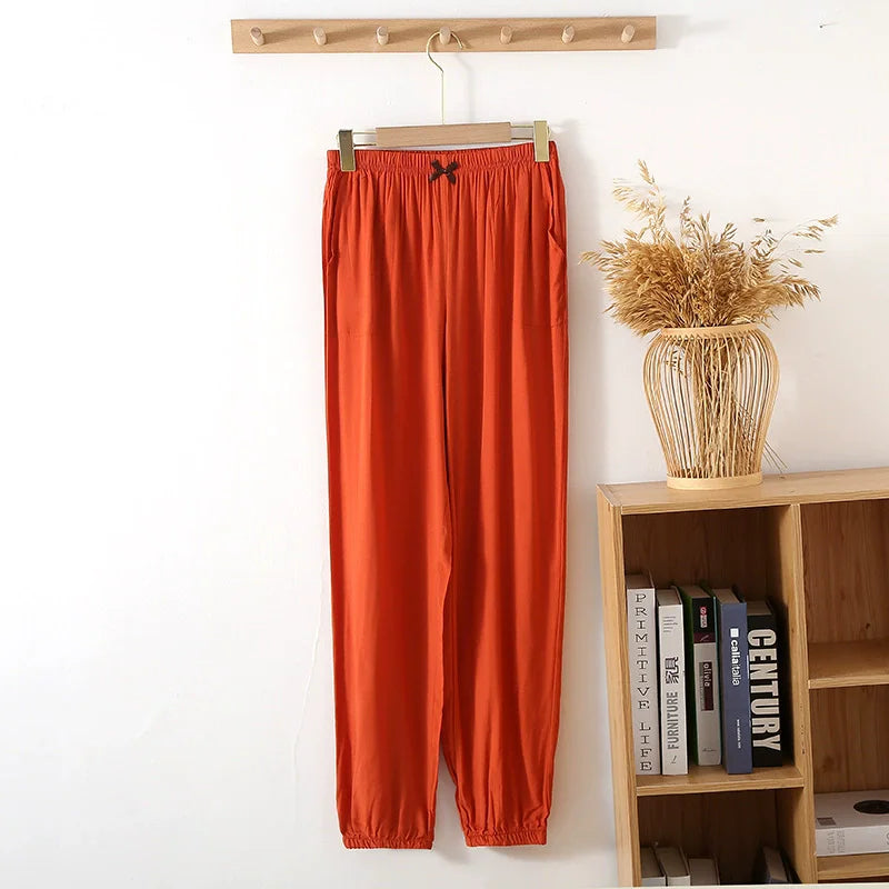 Women Pajama Pants Pijama Night Wear Female Spring Autumn Viscose Sleepwear Women's Thin Loose Homewear Pants Pj Bottoms