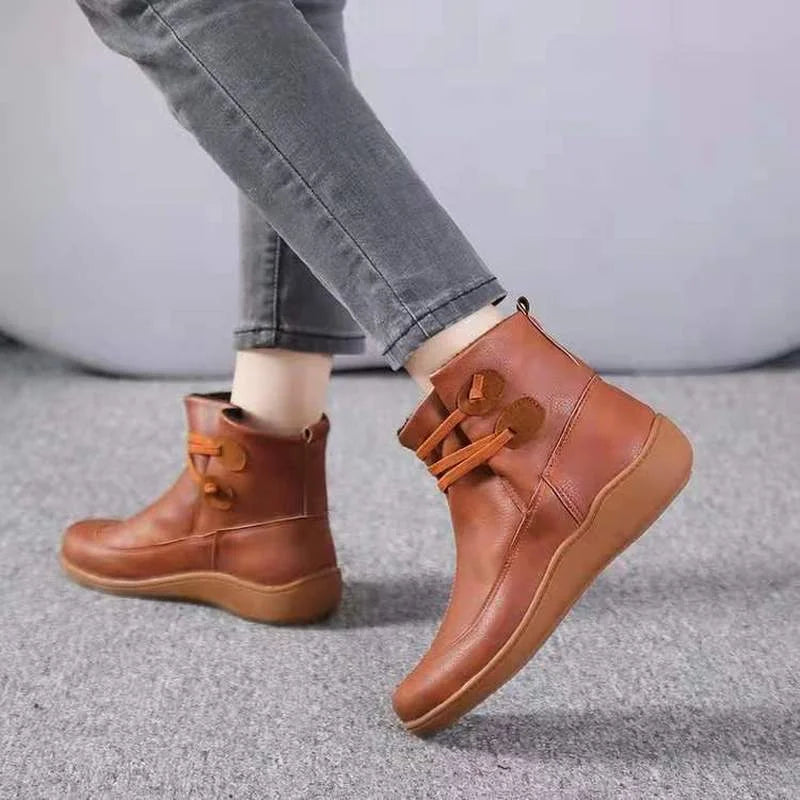 Boots Women Chelsea Ankle Botins Low Cowboy Sneakers Rain  Snow Western Flat-heeled Gothic Punk New Rock on Offer