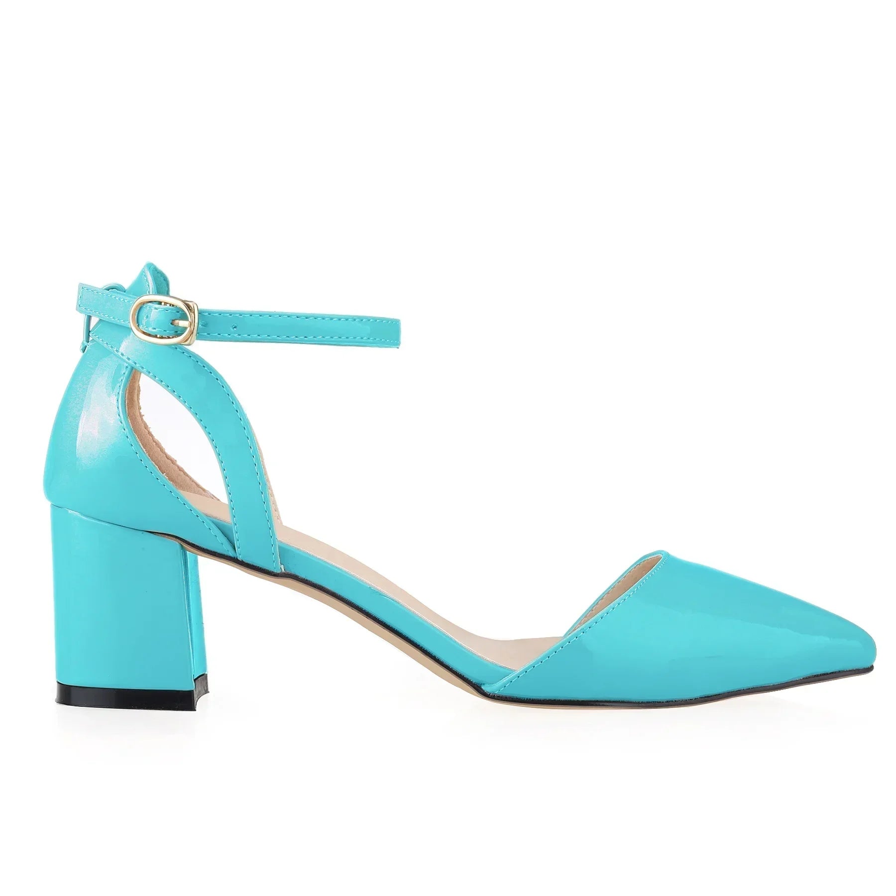 2026 Summer Women Sandals Sexy 5cm Single Work OL Thick High Heels Matte Pointed Toe Pumps Shollow Mouth Party Red Wedding Shoes