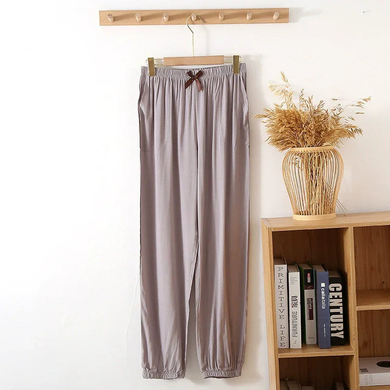 Women Pajama Pants Pijama Night Wear Female Spring Autumn Viscose Sleepwear Women's Thin Loose Homewear Pants Pj Bottoms