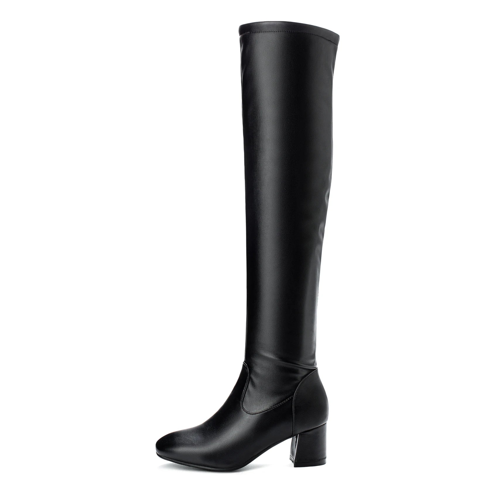 2026 Fashion Knee High Boots Women Winter Boots Square Loe Heel Long Boots Square Toe Zipper Autumn Female Boots Black White