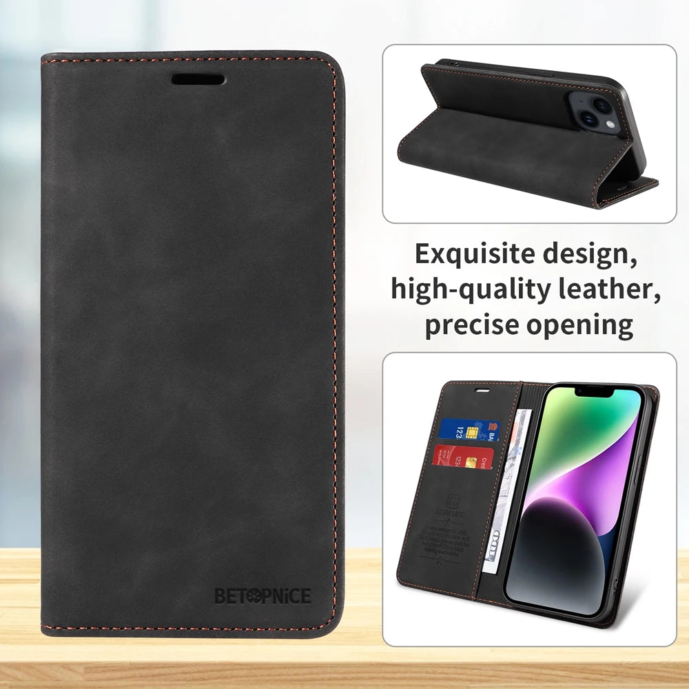 RFID Blocking Magnetic Wallet Case for Xiaomi 15T 15 14T 14 13T 11T 11X 10X Pro Ultra Book Leather Flip Cover Business