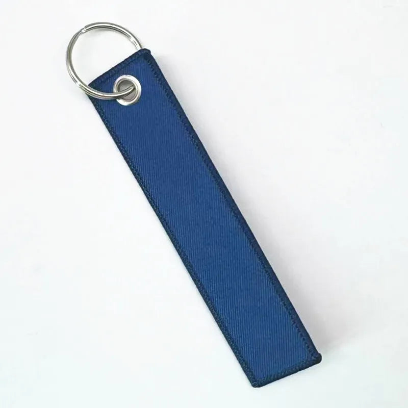 1PC Custom LOGO Keychain Blank Canvas Webbing Personalized Key Chains Motorcycle Popular Ribbon Weave Keyring Bag Accessory