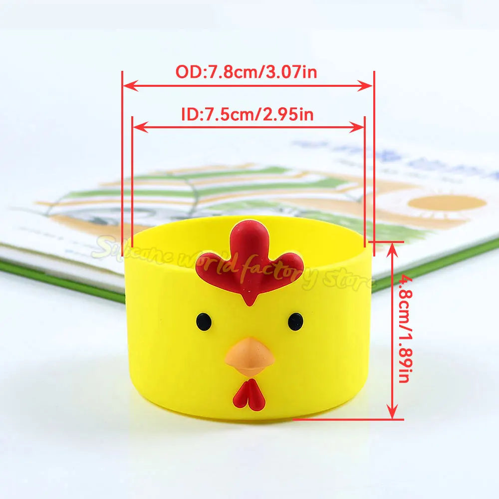 SW 7.5CM Cartoon Animal Bow Silicone Cup Bottom Cover For Stanley 40oz Tumbler Protective Water Bottle Sleeve Anti-slip Cup Boot