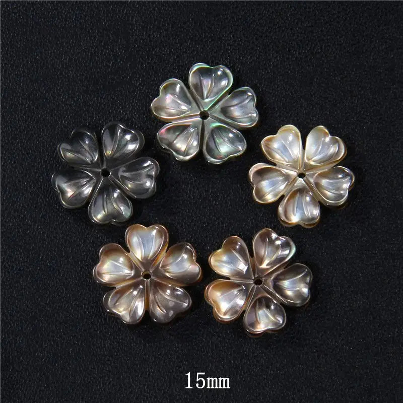 New In Natural Pearl Flower Shape Beads Mother of Pearl Charm Beads Natural Shell Bead for DIY Bracelet Necklaces Earrings Ring