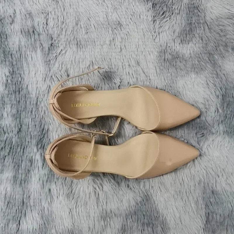 2026 Summer Women Sandals Sexy 5cm Single Work OL Thick High Heels Matte Pointed Toe Pumps Shollow Mouth Party Red Wedding Shoes