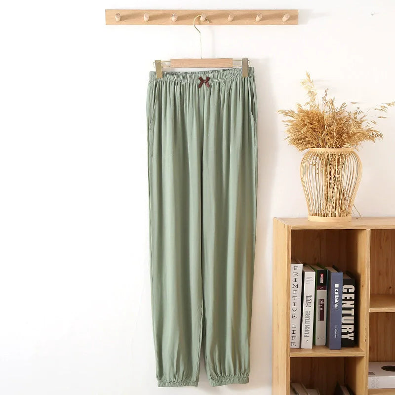 Women Pajama Pants Pijama Night Wear Female Spring Autumn Viscose Sleepwear Women's Thin Loose Homewear Pants Pj Bottoms
