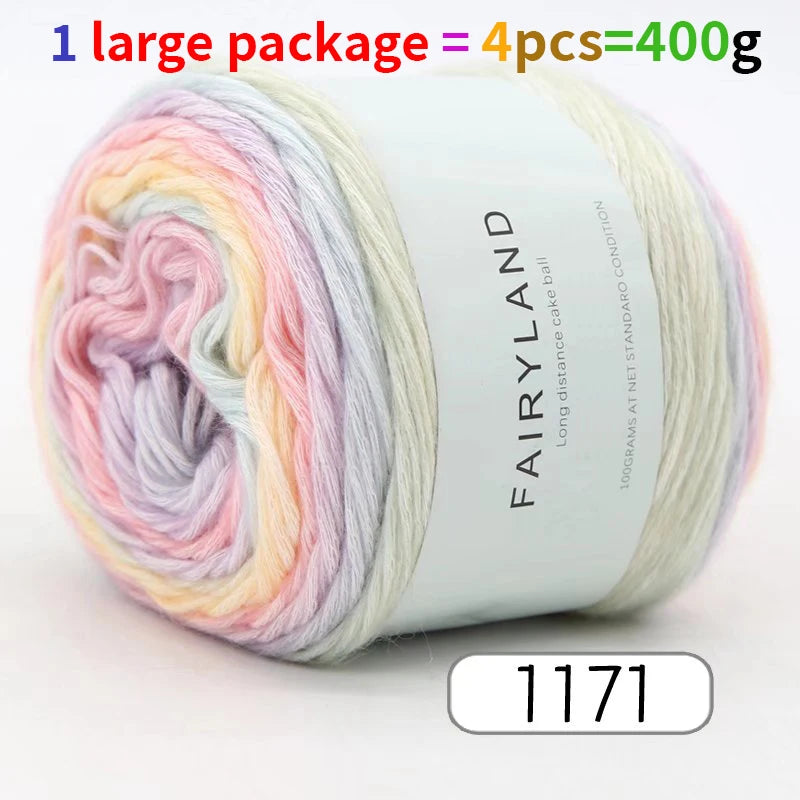 1pc 100g Gradient Rainbow Yarn, Suitable for DIY Crochet and Knitted Warm Sweaters, Scarves, Hats, Shawls, Etc