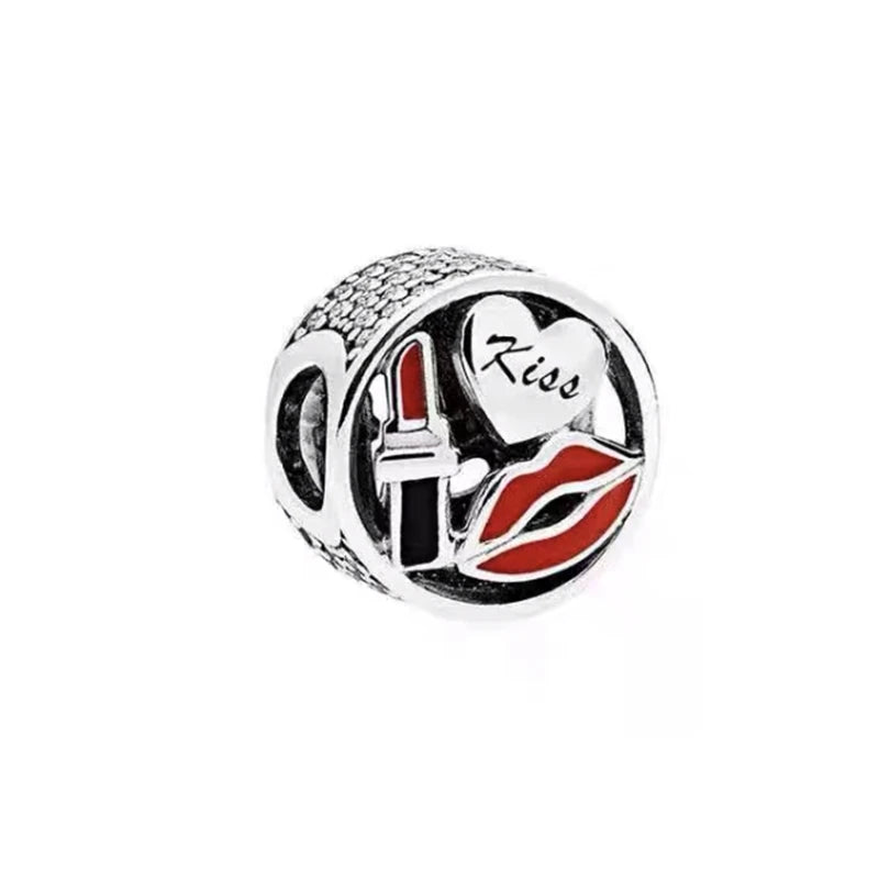 2026 Bestselling DIY Heart&Round Jewelry Gift Fit Original European Silver Bracelet Necklace Flower Charm Coffee Ice Cream Bead