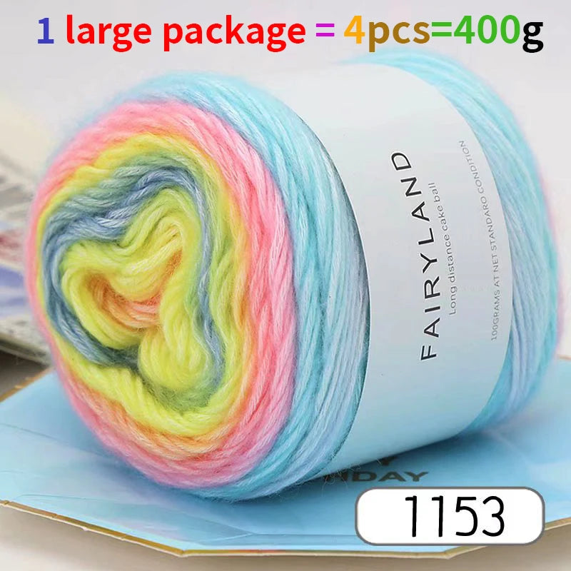 1pc 100g Gradient Rainbow Yarn, Suitable for DIY Crochet and Knitted Warm Sweaters, Scarves, Hats, Shawls, Etc